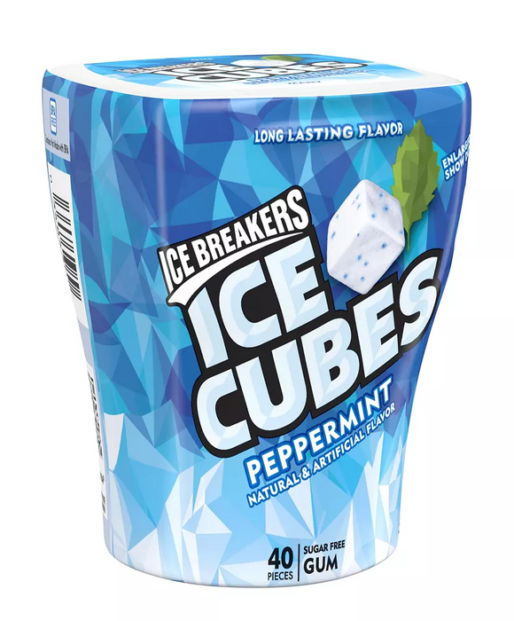 Ice Breakers Ice Cubes Peppermint Sugar-Free Chewing Gum, 4-Pack, 4 ct