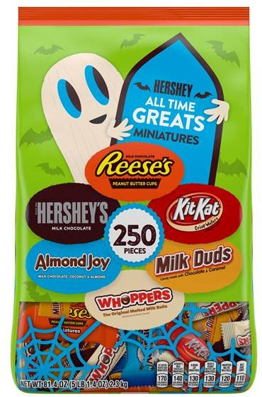 Hershey's All Time Great Miniatures Assorted Candy , 250 pcs