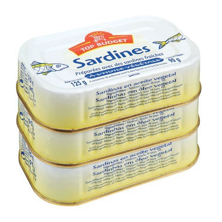 Top Budget Sardines 3-Pack, 3 x 125 gr