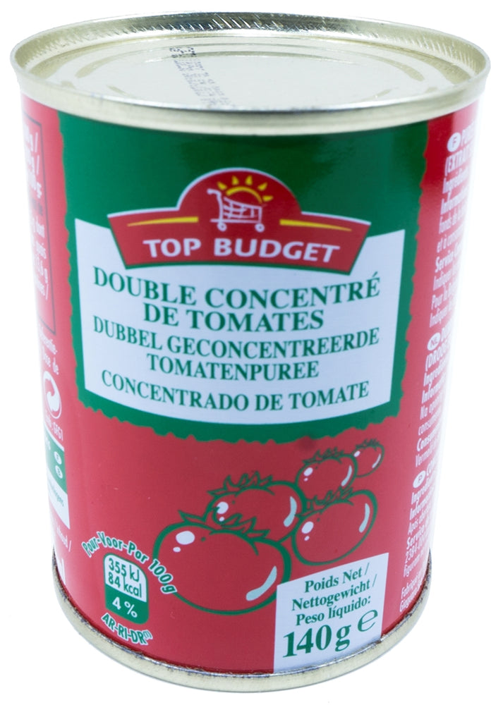 Top Budget Double Concentrated Tomato Paste, 140 gr