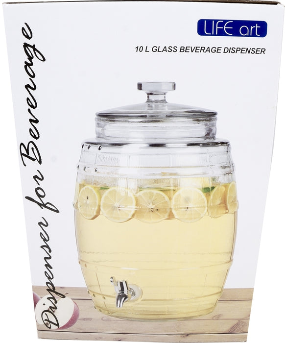 Life Art Large Glass Juice Dispenser , 10 L