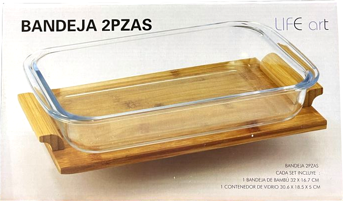 Life Art Glass Serving Tray , 2 pcs