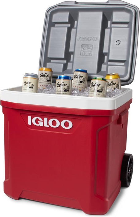 Igloo Latitude 60-QT Roller Wheeled Cooler, Red & Gray , 1 pc
