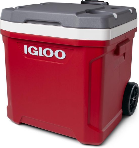 Igloo Latitude 60-QT Roller Wheeled Cooler, Red & Gray , 1 pc