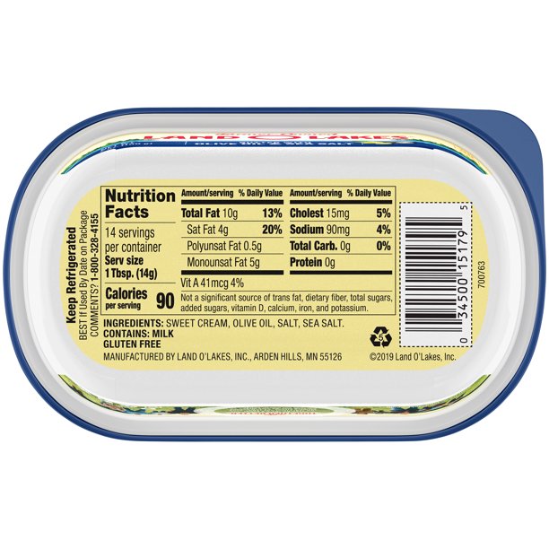 Land O Lakes Butter With Olive Oil & Sea Salt , 7 oz