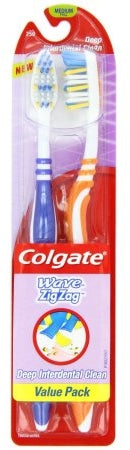 Colgate Toothbrush, Wave Zigzag, Value 2-Pack , 2 ct