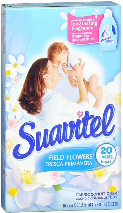 Suavitel Fabric Conditioner Dryer Sheets, Field Flowers, 20 ct