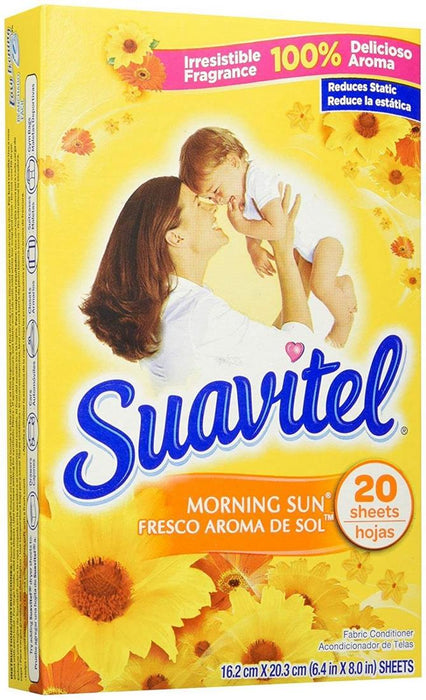 Suavitel Fabric Conditioner Dryer Sheets, Morning Sun, 20 ct