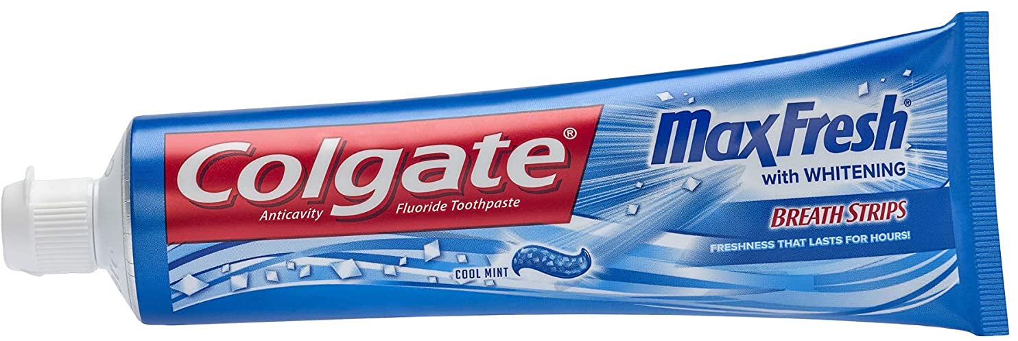 Colgate Max Fresh Toothpaste With Mini Breathing Stips, Cool Mint, 3-Pack, 3 x 6 oz
