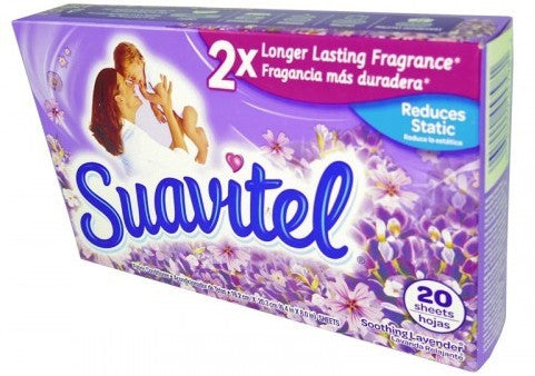 Suavitel Soothing Lavender Dryer Sheets, 20 ct