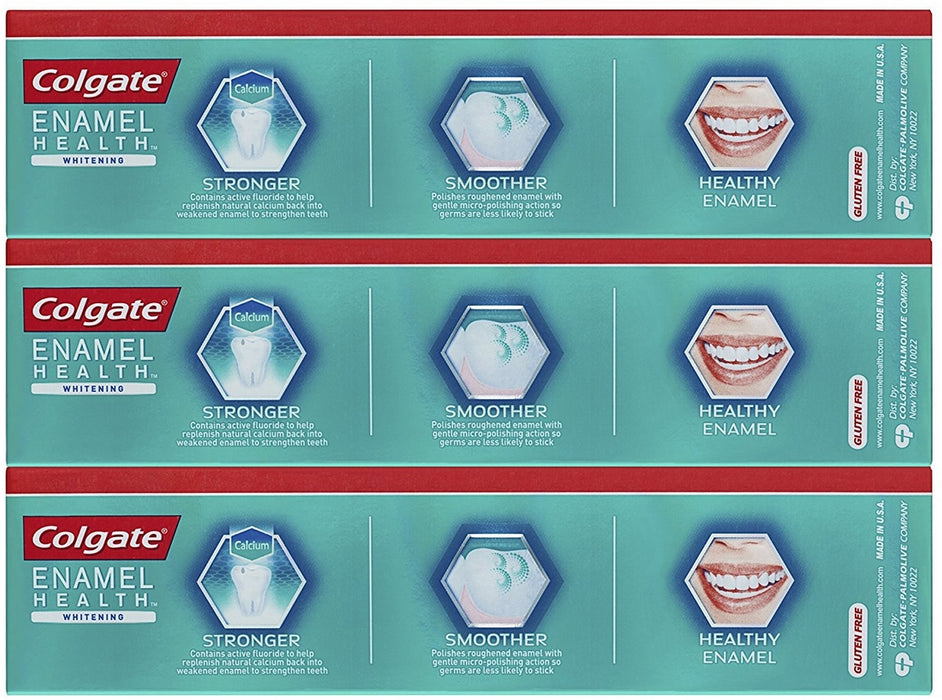 Colgate Enamel Health Whitening Fluoride Toothpaste, Clean Mint Value Pack, 3 x 5.5 oz