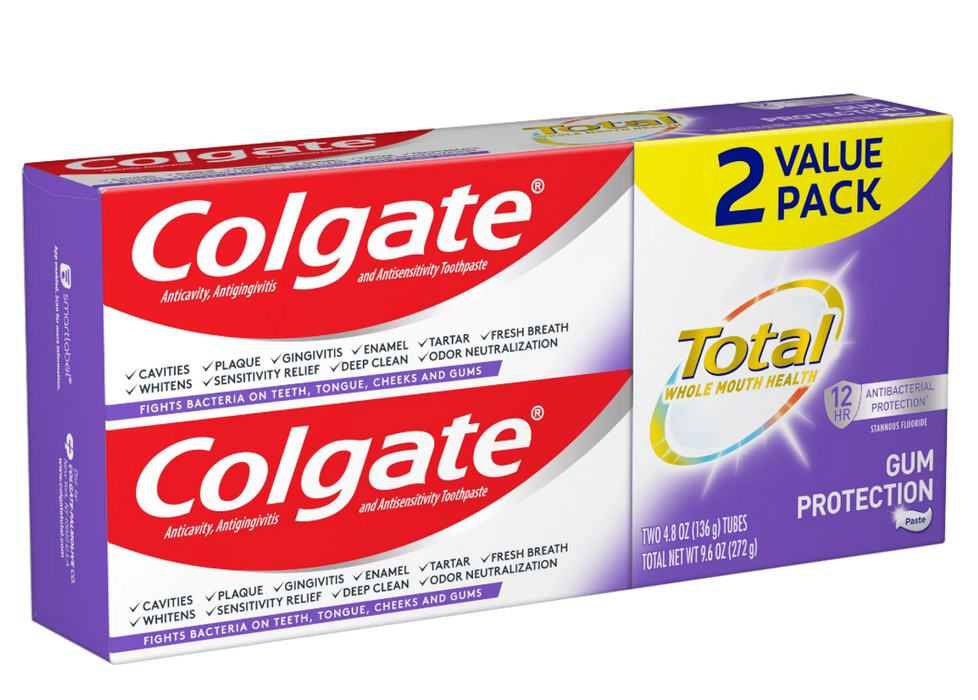 Colgate Total Gum Protection Toothpaste, 2-Pack , 2 x 4.8 oz — Goisco.com