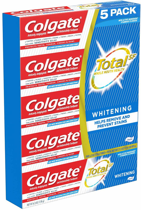 Colgate Total Whiteneing Toothpaste, Value Pack , 5 x 6 oz