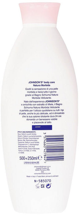 Johnson's Body Care Moisturizing Bath Foam with Honey, 750 ml