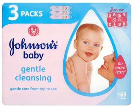 Johnson's Baby Gentle Cleansing Wipes 3 x 5 , 3 x 5 