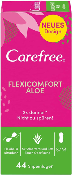 Carefree FlexiComfort Aloe Pantyliners, Flexible And Ultra Thin, 44 ct