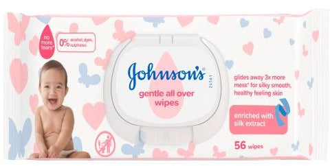 Johnson's Gentle All Over Baby Wipes, 56 ct