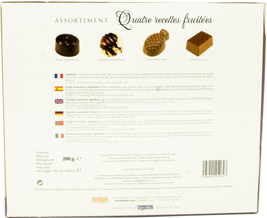 Valdelice Four Fruit Recipes Assorted Chocolates, 200 gr