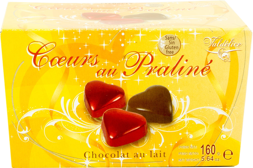 Valdelice Milk Chocolate Praline Hearts, 160 gr