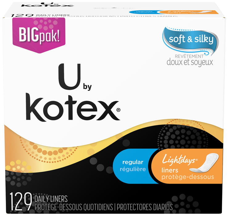 U by Kotex Daily Liners, Regular Lightdays, Big Pack, 129 ct