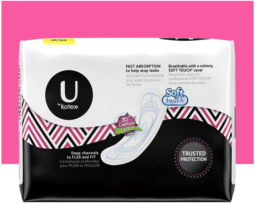 U by Kotex Regular Security Utra Thin Pads, Soft Touch, Big Pack, 44 ct