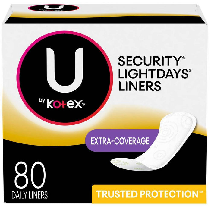 U By Kotex Extra-Coverage Daily Liners, 80 ct