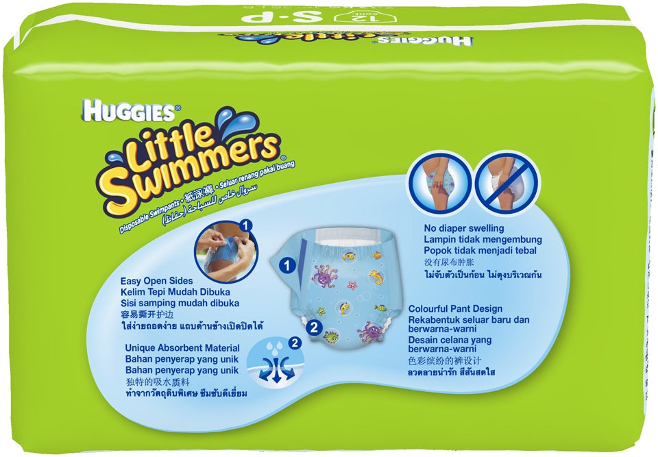 Huggies Little Swimmers Disposable Swimpants Size 3-4, 7-15 kg, 12 ct