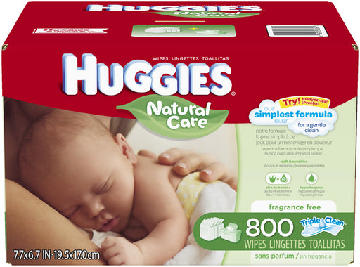 Huggies Natural Care Wipes, Aloe Vera & Vitamine E, Fragrance Free, 800 ct
