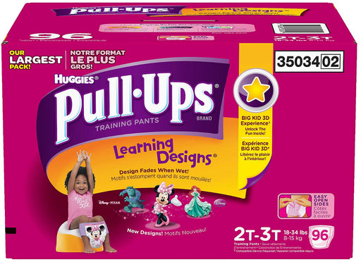 Huggies Pull-Ups Training Pants for Girls, Size 2T-3T, 8-15 kg, 96 ct