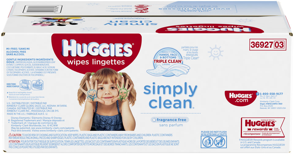 Huggies Simply Clean Wipes, Fragrance Free, Hypoallergenic, 960 ct