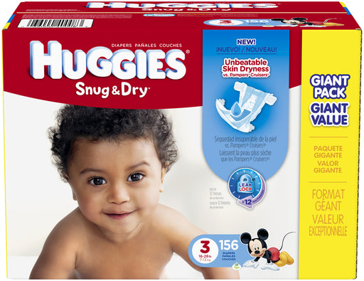 Huggies Snug & Dry Diapers Size 3, 7-13 kg, 156 ct