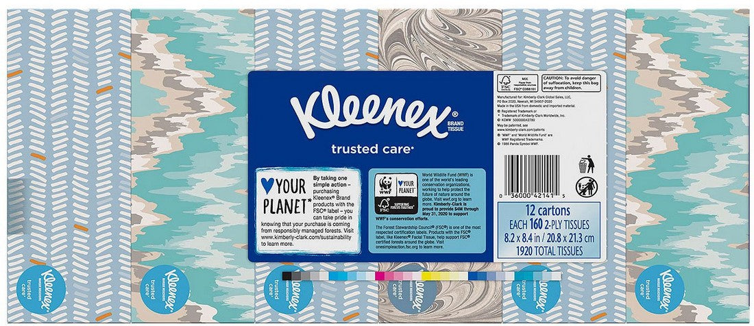 Kleenex Facial Tissue Value Pack, 12 packs