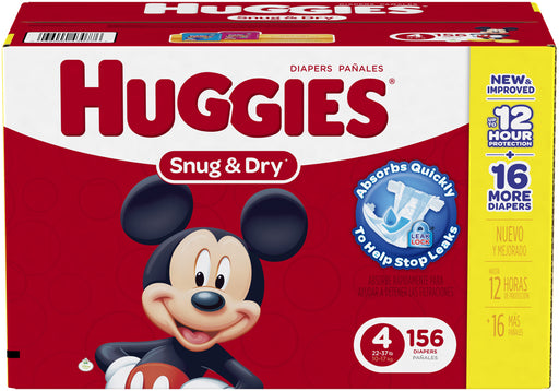 Huggies Snug & Dry Diapers Size 4, 10-17 kg, 156 ct
