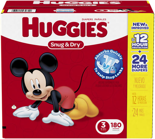 Huggies Snug & Dry Diapers Size 3, 7-13 kg, 180 ct