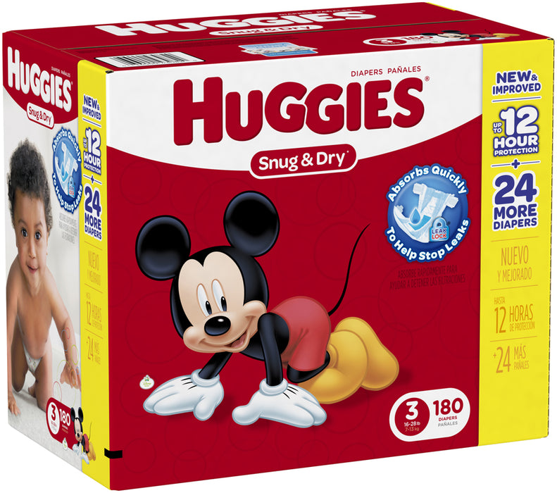 Huggies Snug & Dry Diapers Size 3, 7-13 kg, 180 ct