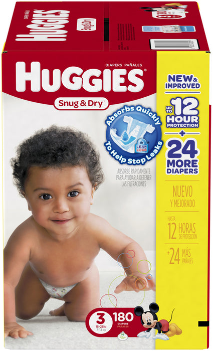 Huggies Snug & Dry Diapers Size 3, 7-13 kg, 180 ct