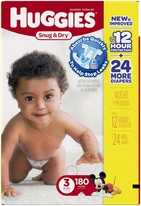 Huggies Snug & Dry Diapers Size 3, 7-13 kg, 180 ct