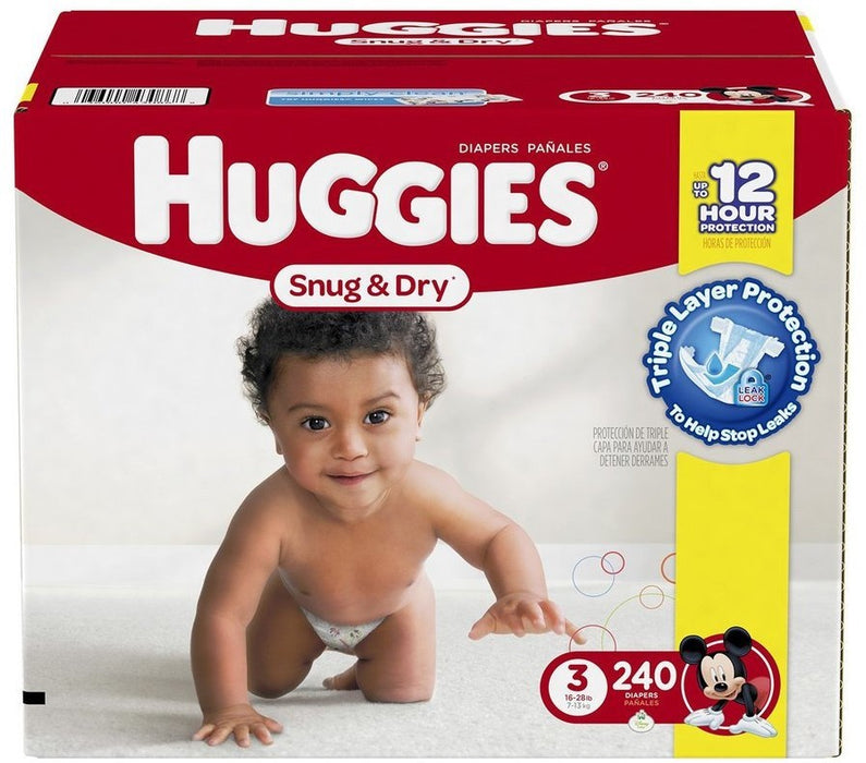 Huggies Snug & Dry Diapers, Size 3, 240 ct