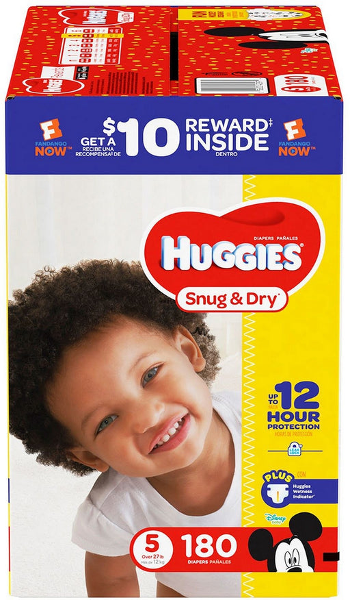 Huggies Snug & Dry Diapers, Size 5, 180 ct
