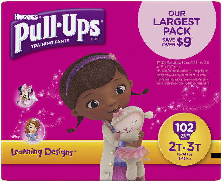 Huggies Pull-Ups Training Pants for Girls, Size 2T-3T, 8-15 kg, 102 ct