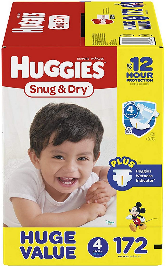 Huggies Snug And Dry Diapers Size 4 172 Ct — 0960