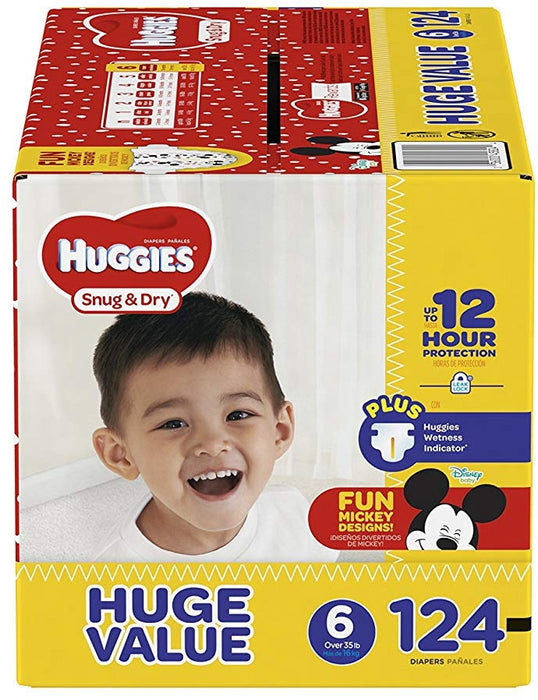 Huggies Snug & Dry Diapers, Size 6, 124 ct