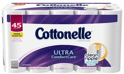 Cottonelle Ultra ComfortCare Toilet Paper, 185 2-ply sheets, 45 rolls