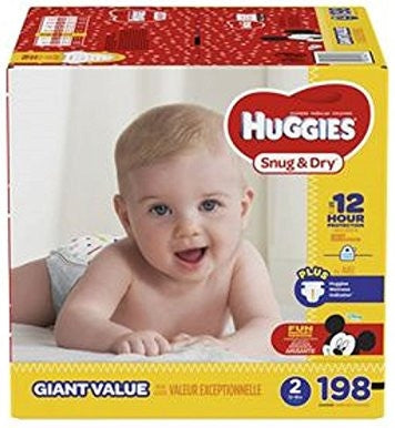Huggies Snug & Dry Diapers, Size 2, 198 ct