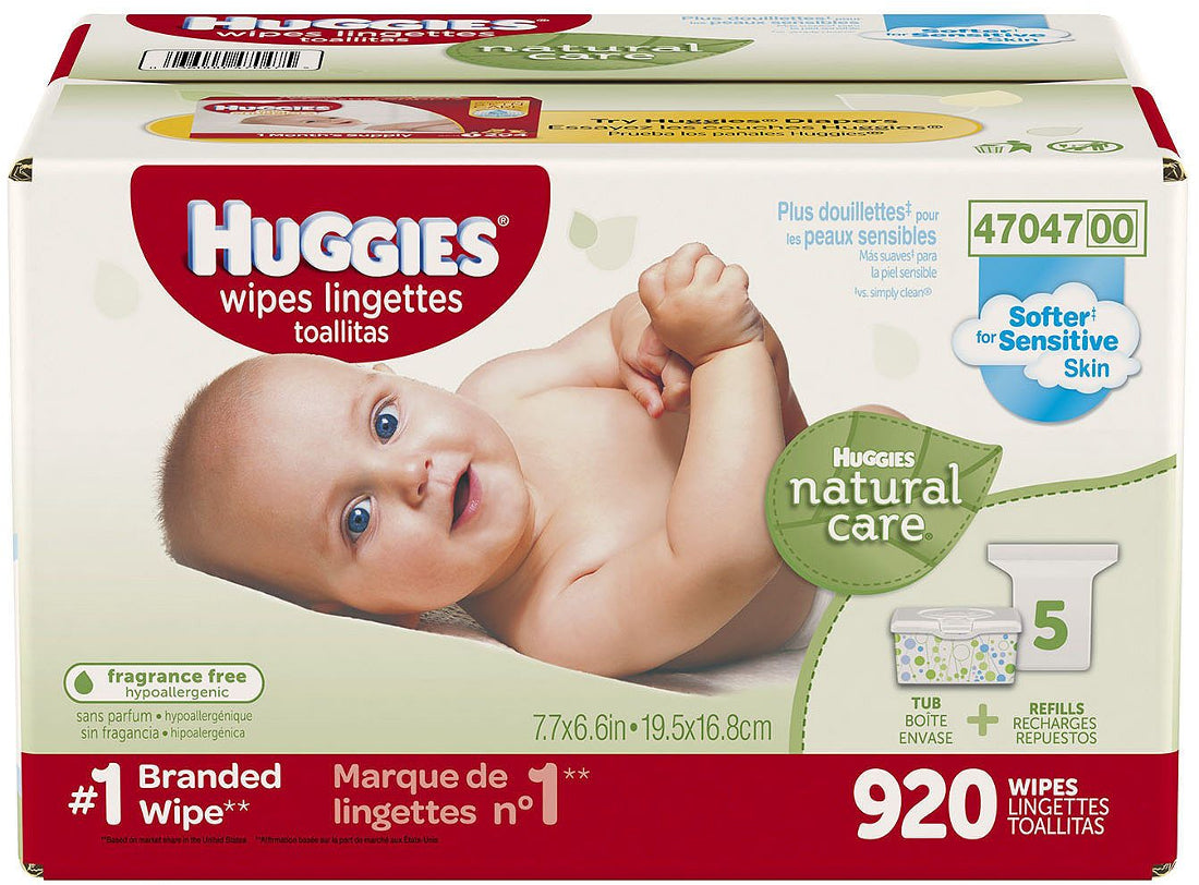 Huggies Natural Care Wipes, Aloe Vera & Vitamine E, Fragrance Free, 920 ct