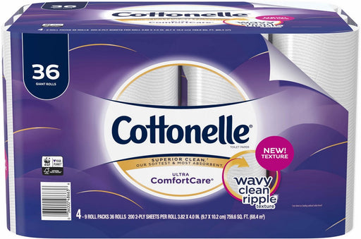 Cottonelle Ultra ComfortCare Giant Roll 2-Ply 200-Sheet Toilet Paper, 36 ct