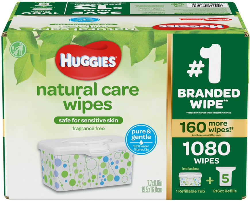Huggies Natural Care Wipes, 5 x 216 ct