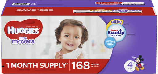 Huggies Little Movers Diapers, Step 4, 168 ct