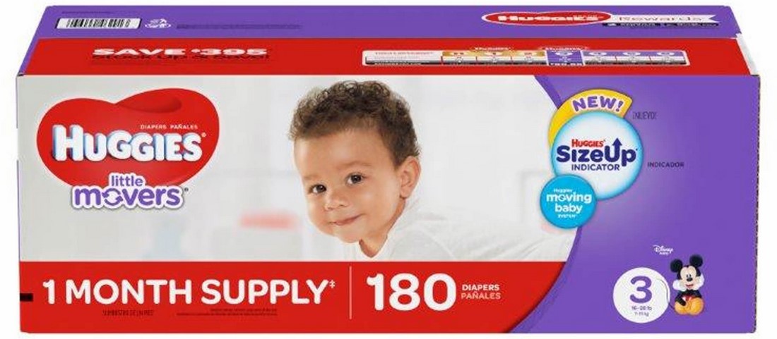 Huggies Little Movers Diapers, Step 3, 180 ct