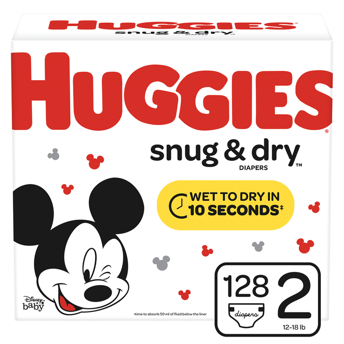 Huggies Snug & Dry Disney Baby Diapers, Size 2, 128 ct